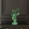 Regal Green Brass Antique Deer Bust – A Statement of Timeless Elegance