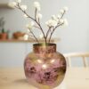 Cocovey Pink Gold Indian Made Premium Metal Flower Vase – A Luxurious Décor Accent