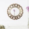 Cocovey Handcrafted Round Gold Aluminium Wall Mirror – Elegant Home Decor