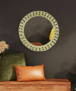 Cocovey Homes Gold Finish Round Shape Decorative Mirror