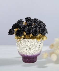 Cylindric Mosaic Vase – Silver & Purple Handcrafted Decor By Cocovey
