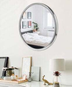 Cocovey Round Nickel Metal Bathroom Wall Mirror – Handcrafted Essential Mirror
