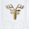 Cocovey Handcrafted High Gold Deer Head Wall Sculpture – Elegant Faux Animal Bust for Home Decor
