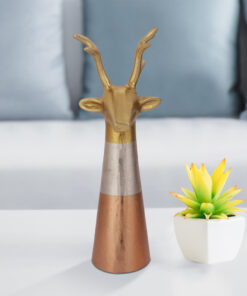 Regal Multi-Tone Aluminium Animal Sculpture – Copper, Gold & Silver Finish