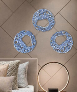 Cocovey Blue Luminance: Trio of Aluminium Wall Artifacts