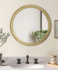 Cocovey Gleaming Gold Leopard Skin Texture Luxury Bathroom & Decorative Wall Mirror