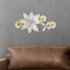 Cocovey Offwhite Metal Flower Wall Art – Handcrafted Elegant Wall Decor