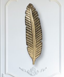 Cocovey Golden Foil Banana Leaf Metal Wall Art – Handcrafted Elegant Wall Decor
